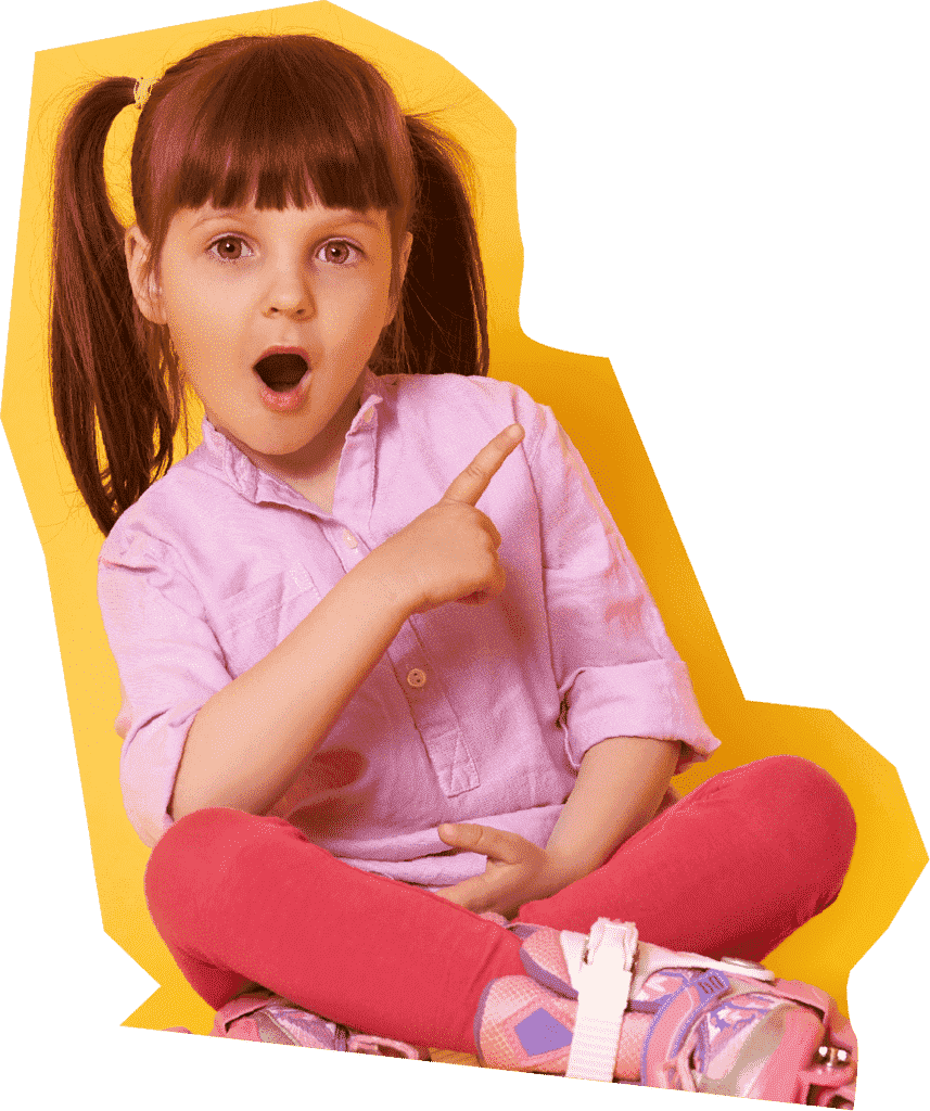 niña señalando